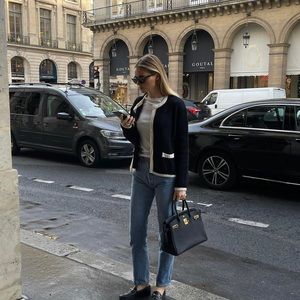 J Ing Leigha Black Contrast knitted Cardigan